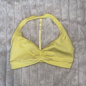 BUFFBUNNY Yellow Halter Bralette. Size Medium